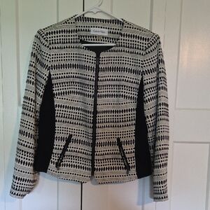 Calvin Klein Black and White Geometric Blazer
